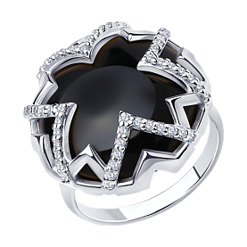 Кольцо SOKOLOV - Серебро 925, Агат, Фианит (арт. 83010069)