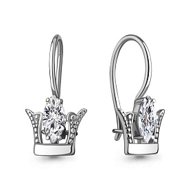 Серьги Аквамарин - Серебро 925, Фианит (арт. 49292.5)