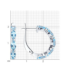 Серьги SOKOLOV - Серебро 925, Топаз (арт. 92022138)