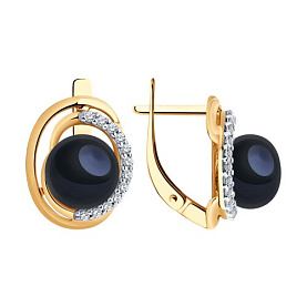 Серьги Diamant - Серебро 925, Жемчуг культивированный, Фианит (арт. 93-320-01927-2)
