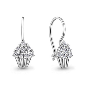 Серьги Аквамарин - Серебро 925, Фианит (арт. 49204А.5)