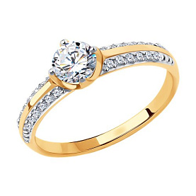 Кольцо SOKOLOV - Золото 375, Фианит (арт. 31-110-00861-1)