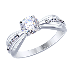 Кольцо SOKOLOV - Серебро 925, Swarovski (арт. 89010109)