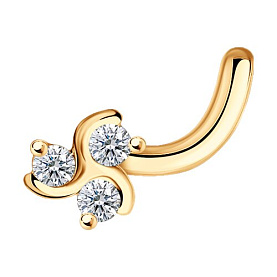 Пирсинг SOKOLOV - Золото 375, Фианит (арт. 060050-4)