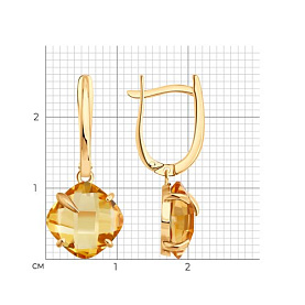 Серьги SOKOLOV - Золото 585, Цитрин (арт. 729293)