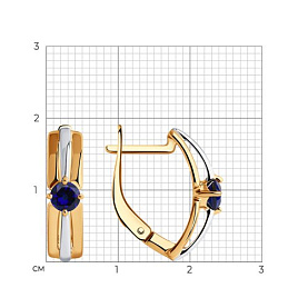 Серьги SOKOLOV - Серебро 925, Синтетический сапфир (арт. 88020071)