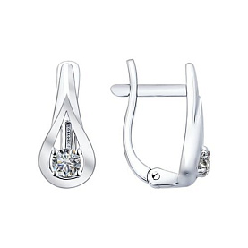 Серьги SOKOLOV - Серебро 925, Фианит (арт. 94021825)