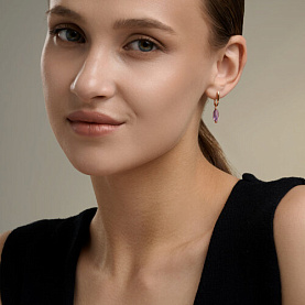 Серьги SOKOLOV - Золото 585, Аметист (арт. 729270)