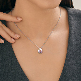 Колье SOKOLOV - Серебро 925, Аметист, Фианит (арт. 92070111)