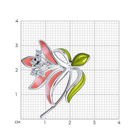 Брошь SOKOLOV - Серебро 925, Фианит, Эмаль (арт. 94040199)