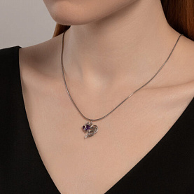 Подвеска SOKOLOV - Серебро 925, Синтетический ситалл , Фианит (арт. 92030784)