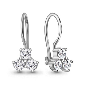 Серьги Аквамарин - Серебро 925, Фианит (арт. 400994А.5)