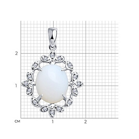 Подвеска SOKOLOV - Серебро 925, Опалит, Фианит (арт. 83030311)