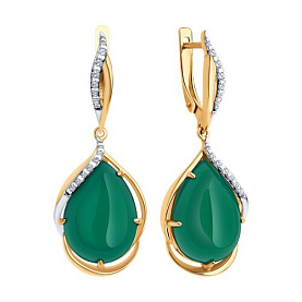 Серьги SOKOLOV - Серебро 925, Агат, Фианит (арт. 83020432)