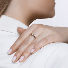 Кольцо SOKOLOV - Золото 585, Фианит (арт. 017282)