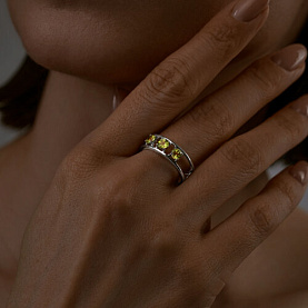 Кольцо SOKOLOV - Серебро 925, Хризолит (арт. 92012127)