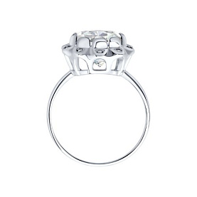 Кольцо SOKOLOV - Серебро 925, Горный хрусталь, Фианит (арт. 92011849)