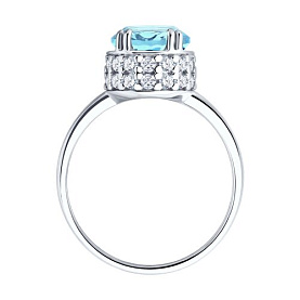 Кольцо SOKOLOV - Серебро 925, Топаз, Фианит (арт. 92014850)