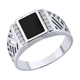 Кольцо SOKOLOV - Серебро 925, Фианит, Эмаль (арт. 94014266)