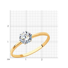 Кольцо SOKOLOV - Золото 375, Фианит (арт. 016788-4)