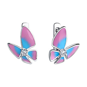 Серьги SOKOLOV - Серебро 925, Фианит, Эмаль (арт. 94023533)