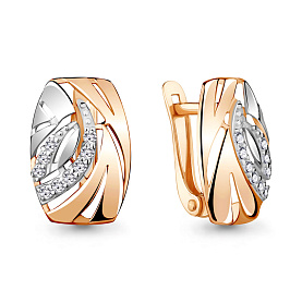 Серьги Аквамарин - Серебро 925, Фианит (арт. 45768А.6)