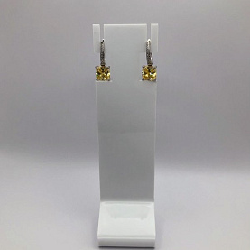 Серьги Фиделис - Серебро 925, Фианит (арт. SS-B1598E-ye)