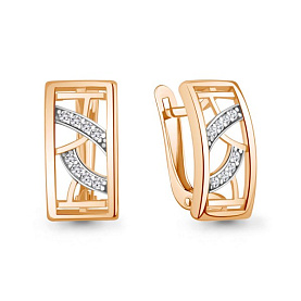 Серьги Аквамарин - Серебро 925, Фианит (арт. 400590А.6)