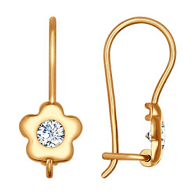 Серьги SOKOLOV - Золото 375, Фианит (арт. 027176-4)