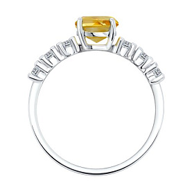 Кольцо SOKOLOV - Серебро 925, Фианит, Цитрин (арт. 92014610)