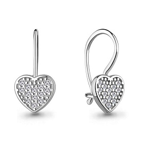 Серьги Аквамарин - Серебро 925, Фианит (арт. 400859А.5)