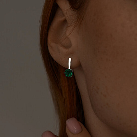 Серьги SOKOLOV - Серебро 925, Изумруд (арт. 82020013)