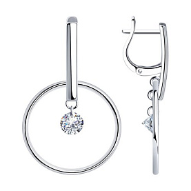 Серьги SOKOLOV - Серебро 925, Фианит (арт. 94024398)