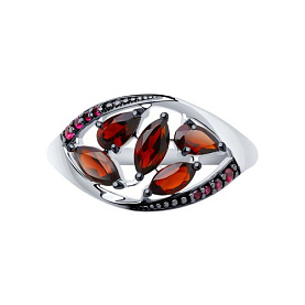 Кольцо SOKOLOV - Серебро 925, Гранат, Фианит (арт. 92011348)
