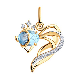 Подвеска SOKOLOV - Золото 375, Топаз, Фианит (арт. 37731290)