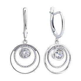 Серьги SOKOLOV - Серебро 925, Фианит (арт. 94027502)