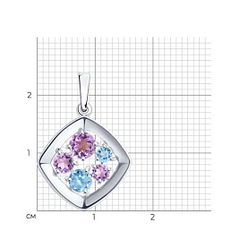 Подвеска Diamant - Серебро 925, Аметист, Топаз (арт. 94-330-00989-1)