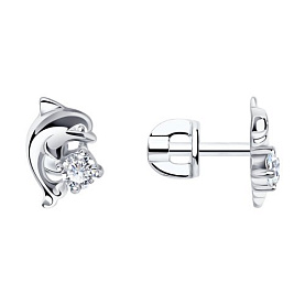 Серьги SOKOLOV - Серебро 925, Фианит (арт. 94020107)