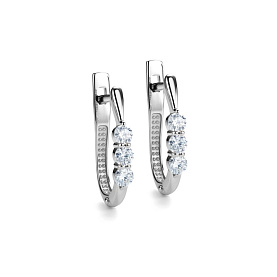 Серьги Дар - Серебро 925, Синтетический муассанит (арт. С-5177рс16128)