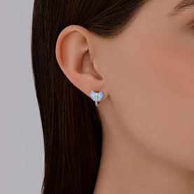 Серьги SOKOLOV - Серебро 925, Фианит, Эмаль (арт. 94026886)