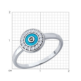 Кольцо Diamant - Серебро 925, Фианит, Эмаль (арт. 94-110-02227-1)