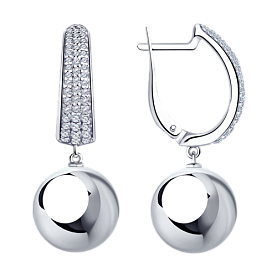 Серьги SOKOLOV - Серебро 925, Фианит (арт. 94023919)