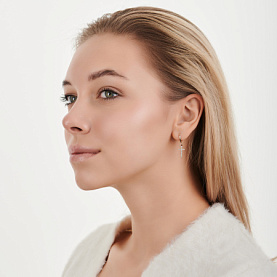 Серьга golden glob - Золото 585, Фианит (арт. 2бцФз585)