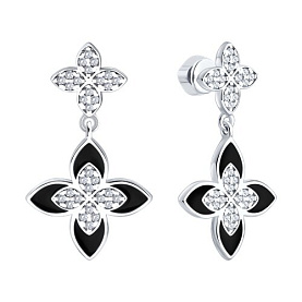 Серьги SOKOLOV - Серебро 925, Фианит, Эмаль (арт. 94027262)