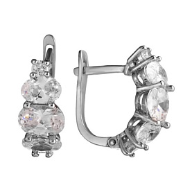 Серьги Мастер Клио - Серебро 925, Фианит (арт. 22С0254Д)