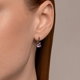 Серьги SOKOLOV - Серебро 925, Аметист, Фианит (арт. 92022963)