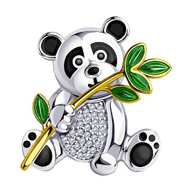 Брошь SOKOLOV - Серебро 925, Фианит, Эмаль (арт. 94040176)