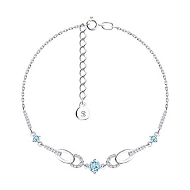 Браслет SOKOLOV - Серебро 925, Топаз, Фианит (арт. 92050104)