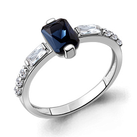 Кольцо Аквамарин - Серебро 925, Синтетический сапфир (арт. 67803АБ.5)