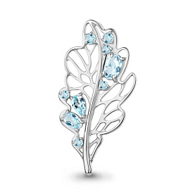 Брошь Аквамарин - Серебро 925, Топаз (арт. 7751302.5)